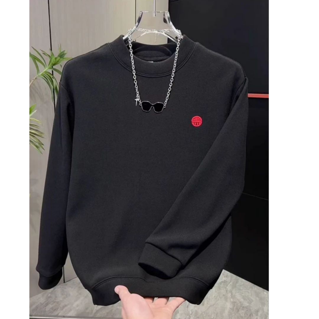 《专柜轻奢》   美式潮流刺绣马年圆领奥粒绒卫衣--马上福到