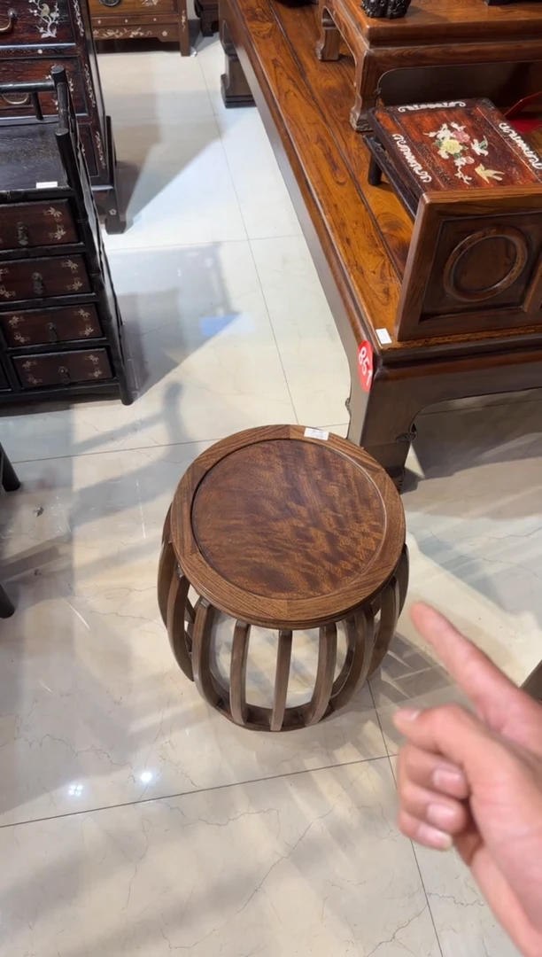 木木头款黄花梨鼓凳1980