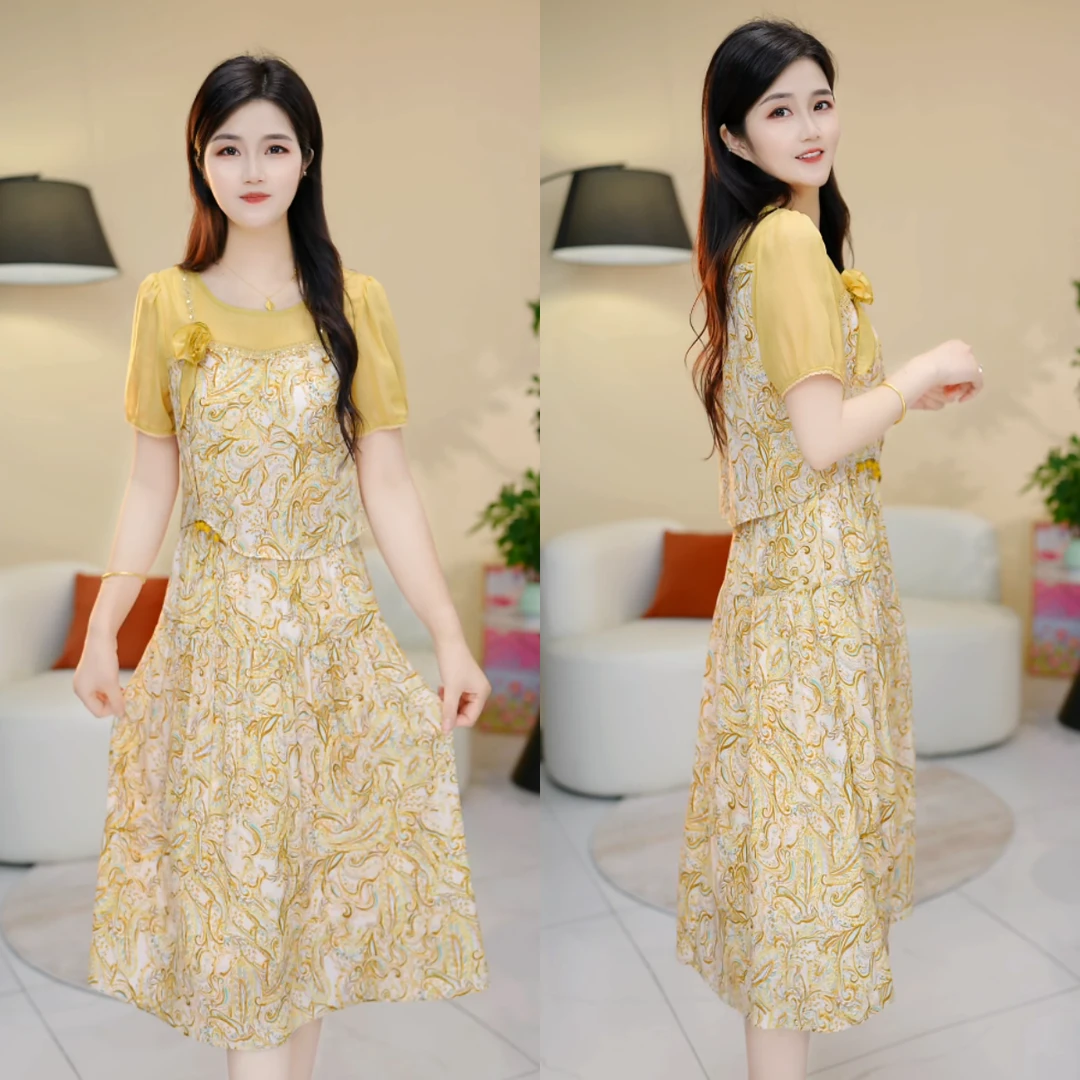 【靓颜铭定制洋气连衣裙】时尚气质优雅百搭减龄法式修身显瘦连衣裙