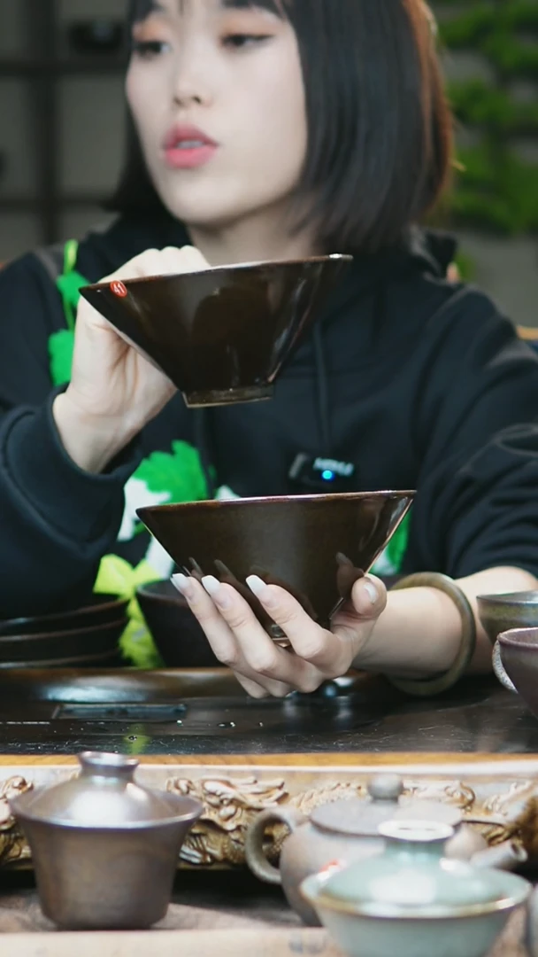 碗非遗纯原矿纯手工斗笠碗