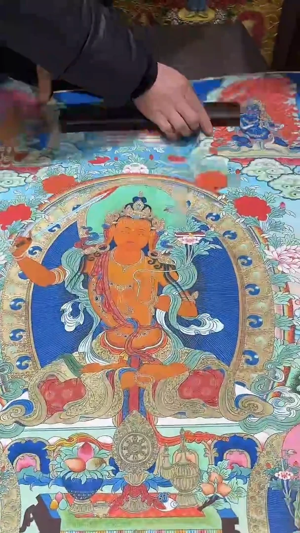 卷轴画【主播精品】高端卷轴画——唐卡AA522文殊菩萨