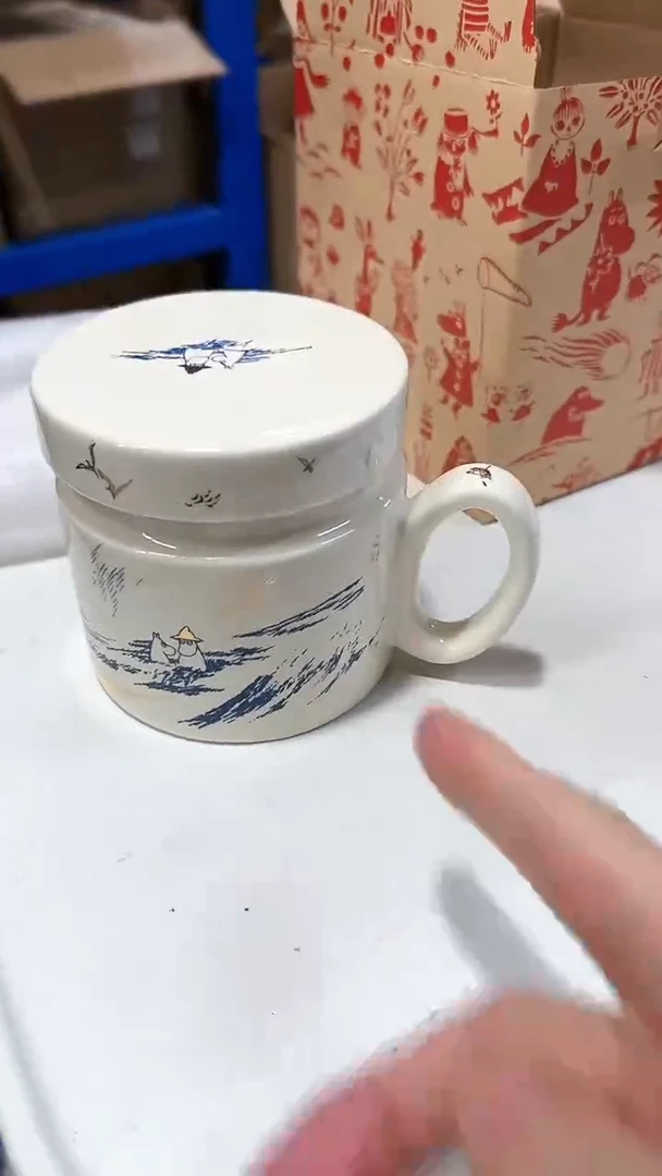 【闪购商品】瓷片姆明飞鸟盖杯