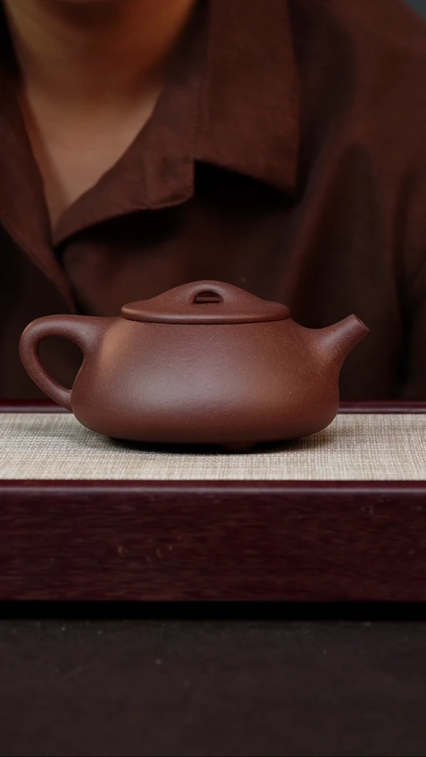 茶杯紫砂底槽清半手工景舟石瓢