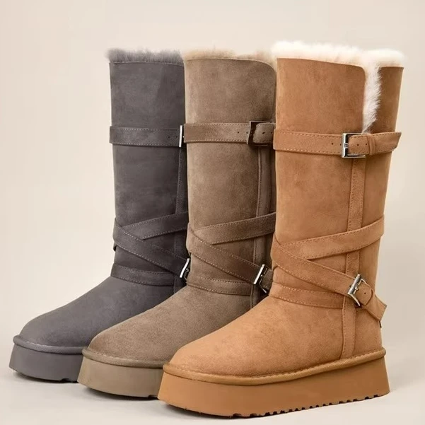 【洁宝专属】厚底加绒加厚保暖高筒雪地靴女冬季爆款长筒靴地棉鞋