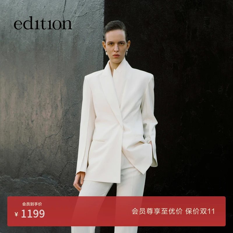 【精英衣橱系列】edition欧若风瘦长女绅士西装外套#EBD3BLA011