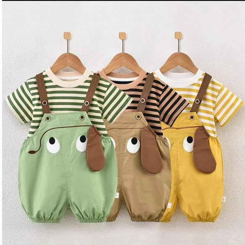 【爆款上新】婴儿套装短袖薄款透气哈衣新生幼儿爬服萌娃夏装分体衣