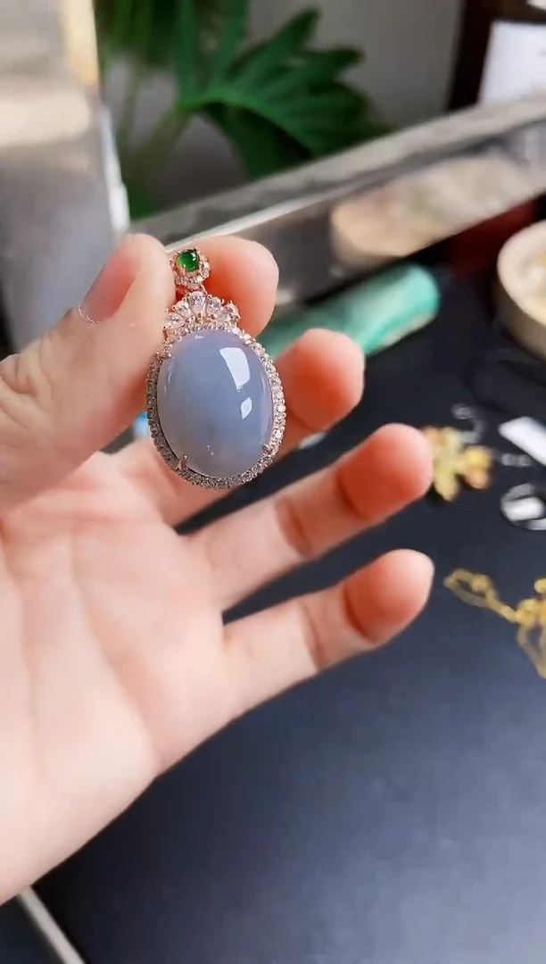 翡翠银S925镶嵌颈饰51