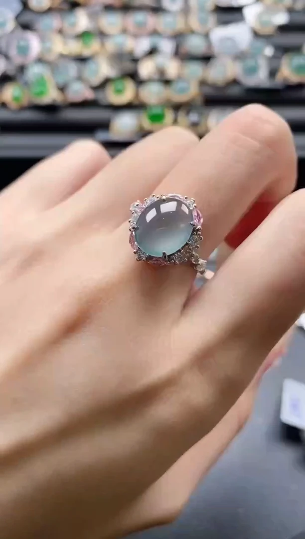 【闪购商品】翡翠戒指银S925镶嵌51511