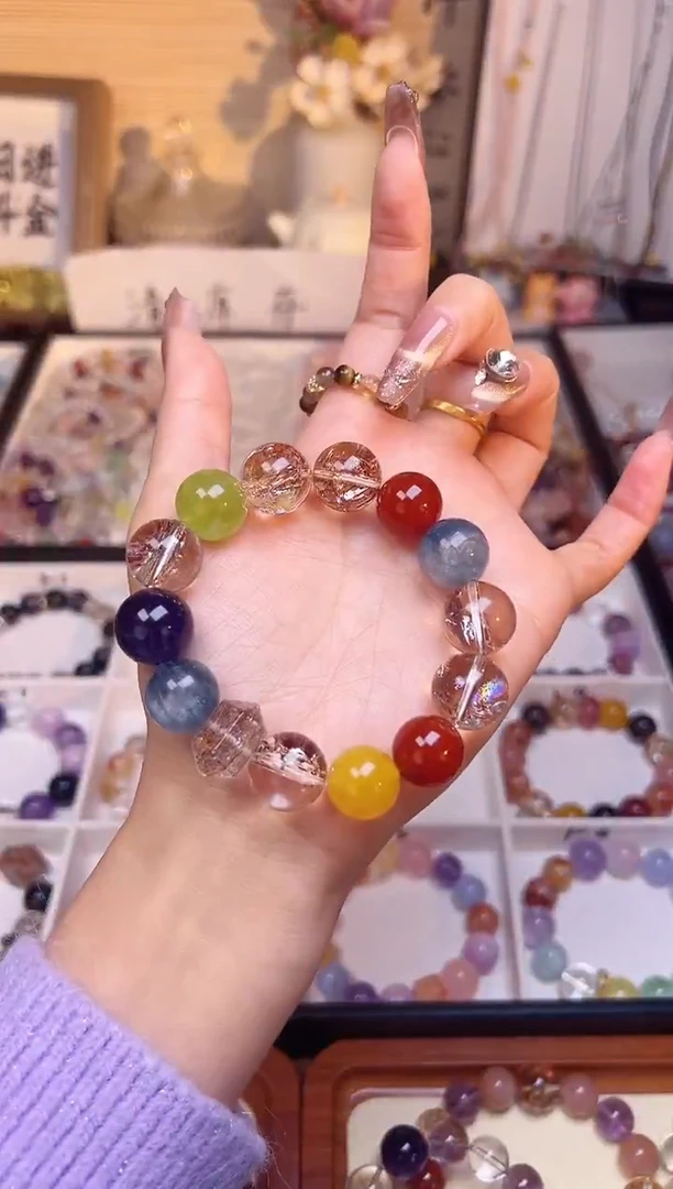 未镶嵌手链烟晶青花瓷