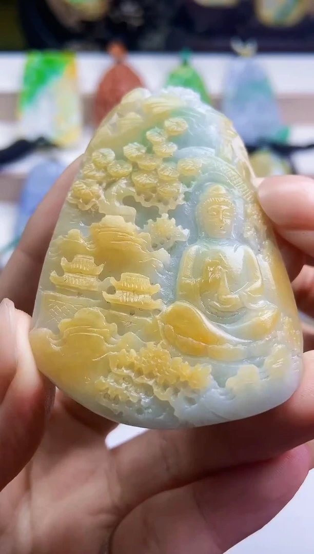 颈饰未镶嵌翡翠花***卜翡翠A货