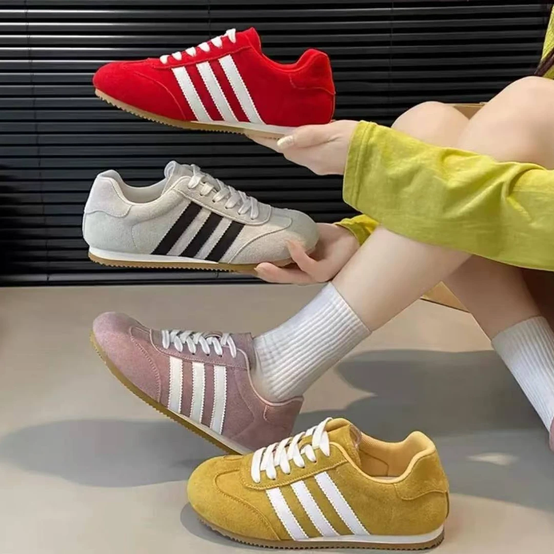 【顺丰速达】复古轻便德训鞋女2025春季新款百搭红色运动休闲鞋