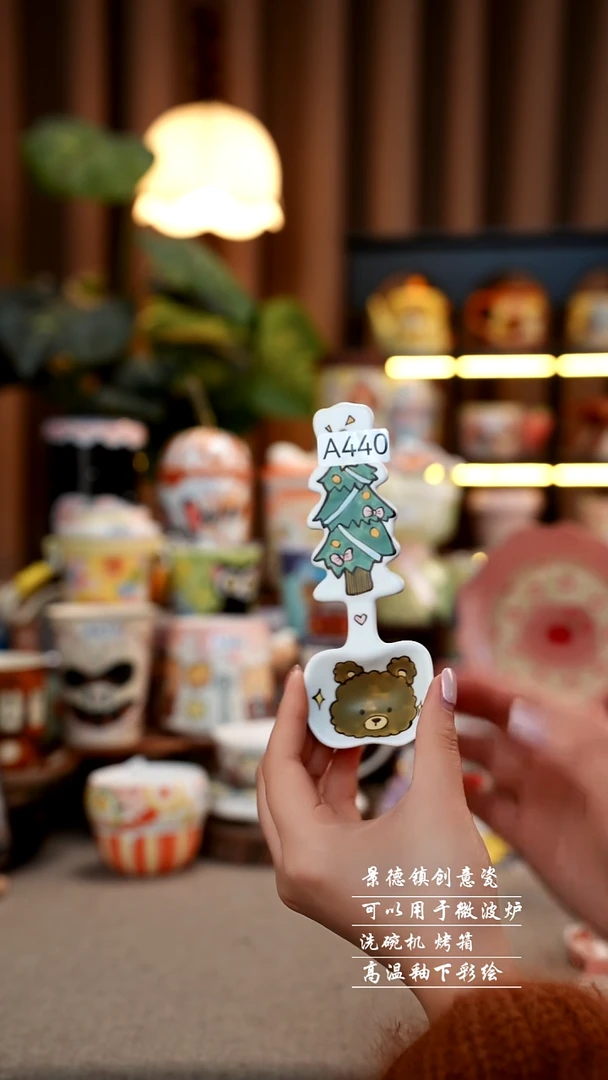 圣诞小勺景德镇手工手绘陶瓷