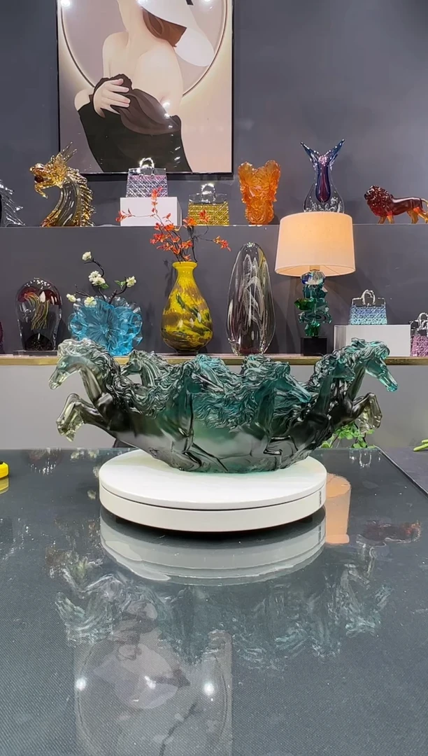 琉璃  水晶琉璃果盘个