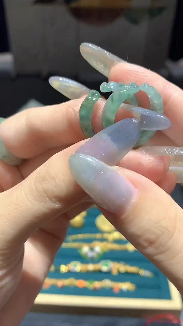 翡翠戒指未镶嵌杨教授珠宝XB多样性发一