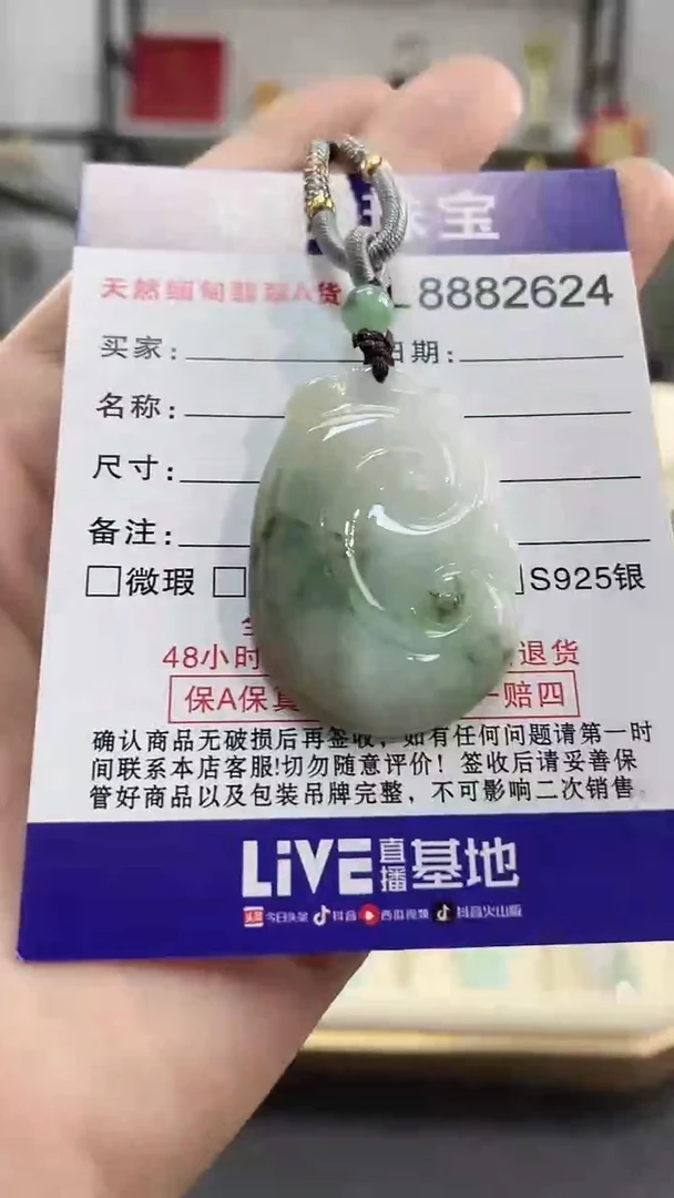 颈饰未镶嵌翡翠天然缅甸翡翠A货 大如意(一物一证)