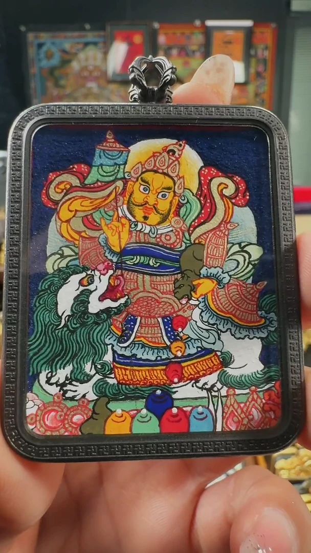 吊坠壹善缘城手绘唐卡多闻C宝天