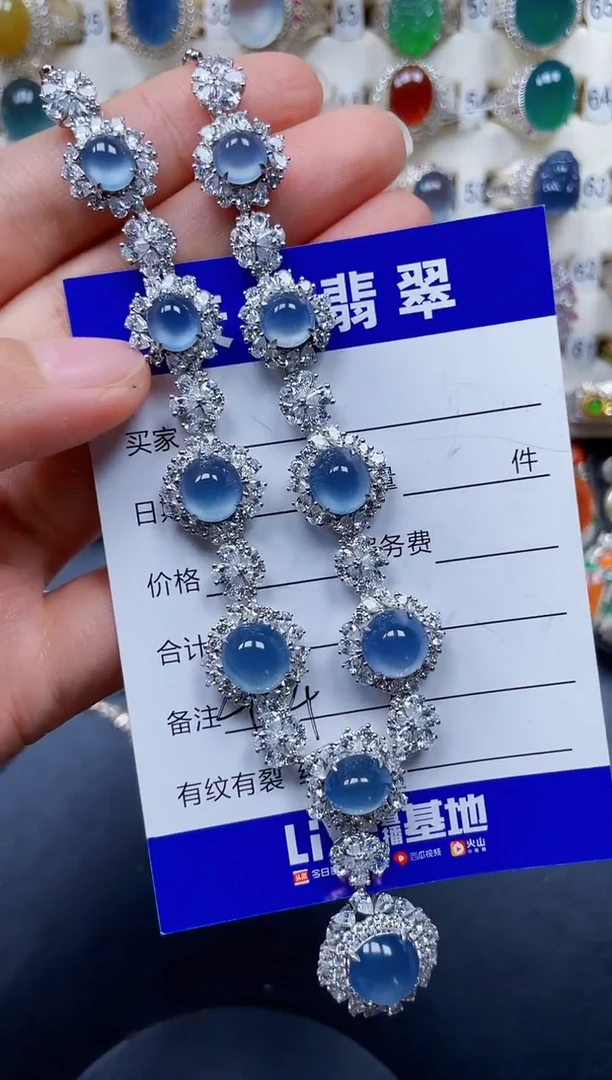 颈饰银S925镶嵌翡翠小*儿433