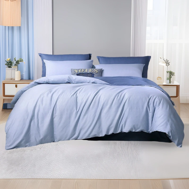 家纺纯色四件套全棉纯棉简约床单被套被罩纯棉单人双人床上用品