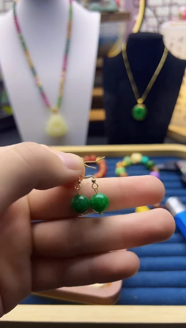 【闪购商品】翡翠耳饰14K金镶嵌E02