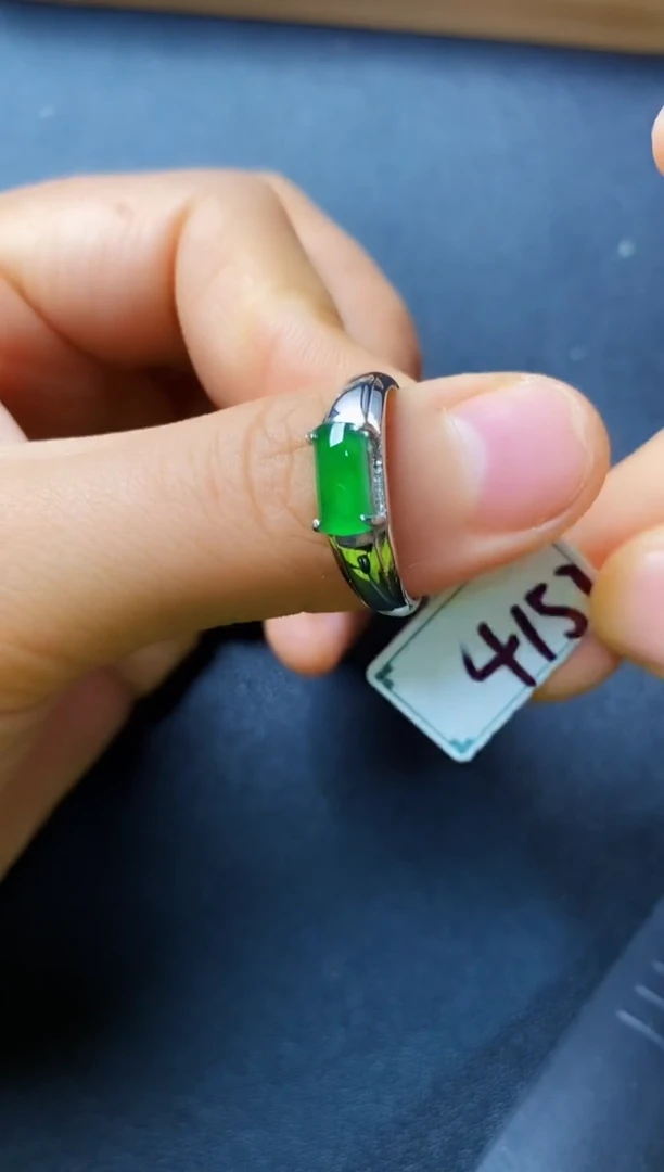 银S925镶嵌戒指翡翠22222