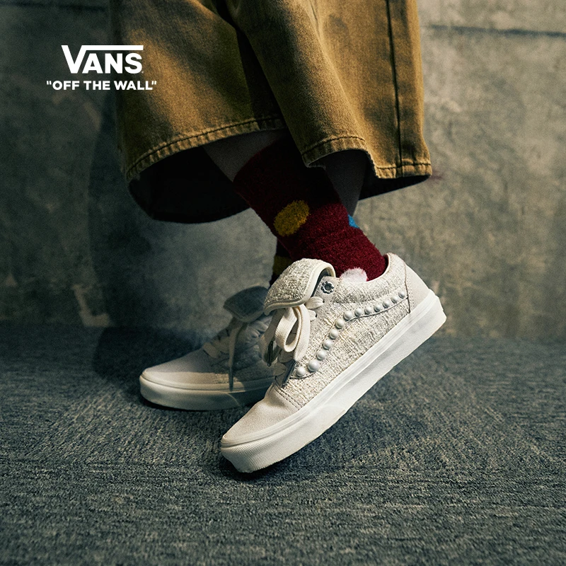 Vans范斯官方 张权蛇年限定联名OLD SKOOL米白色休闲板鞋EEMQC5