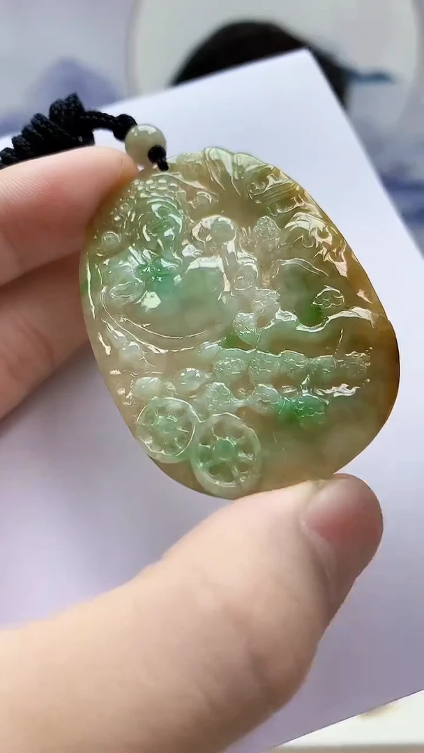 未镶嵌定制翡翠4917bb-毛货挂件54