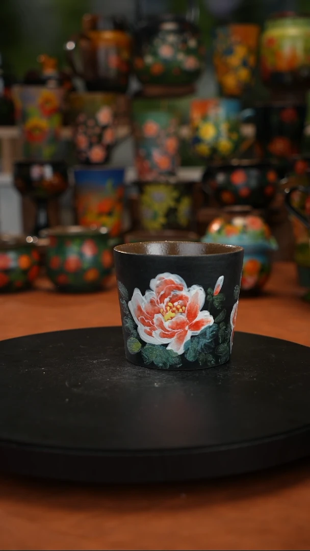 紫砂油画手绘釉 下彩