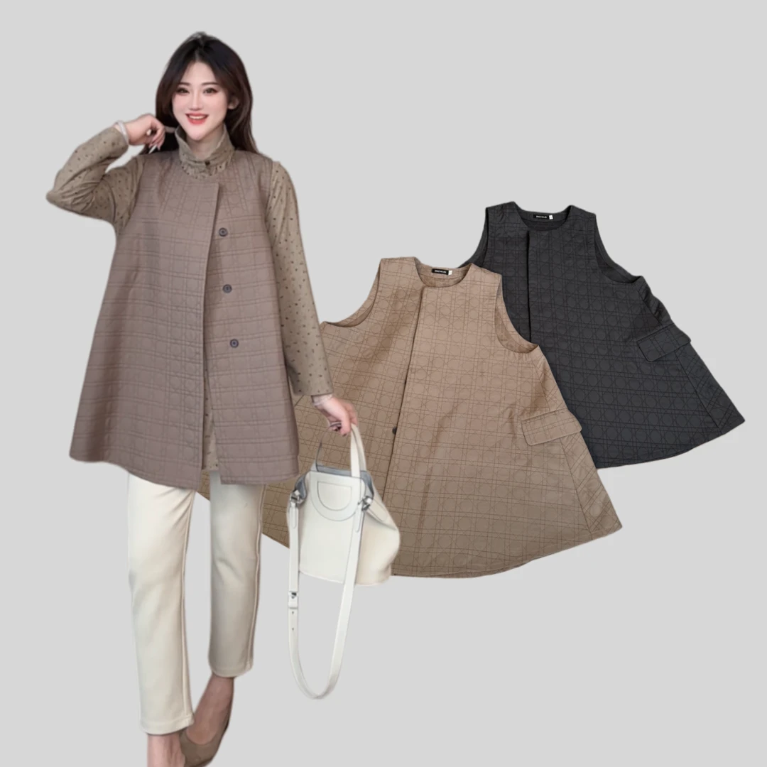 【YANLI】】5329压格棉伞型暗扣马甲