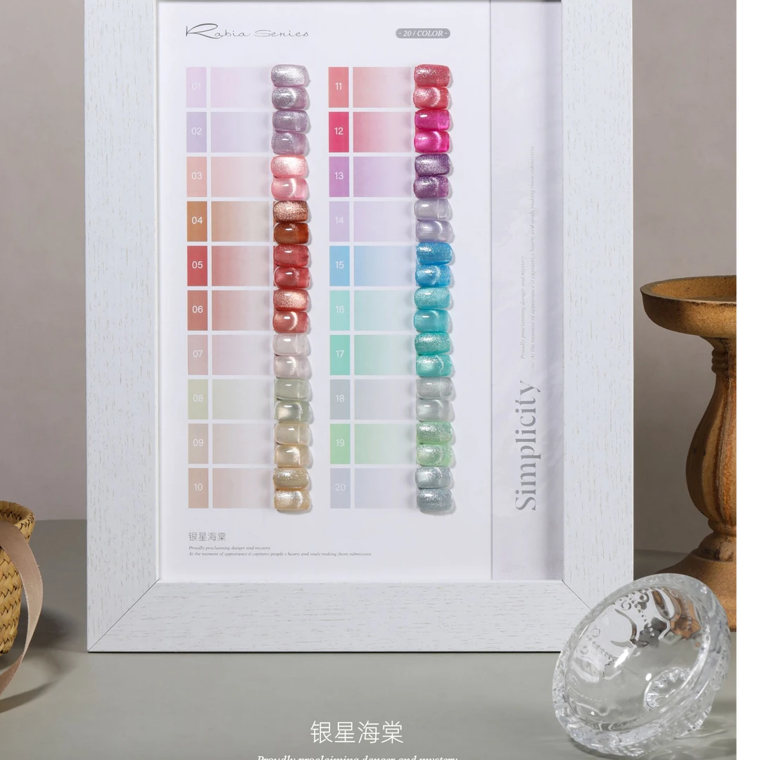 美甲20色银星海棠涂好色板