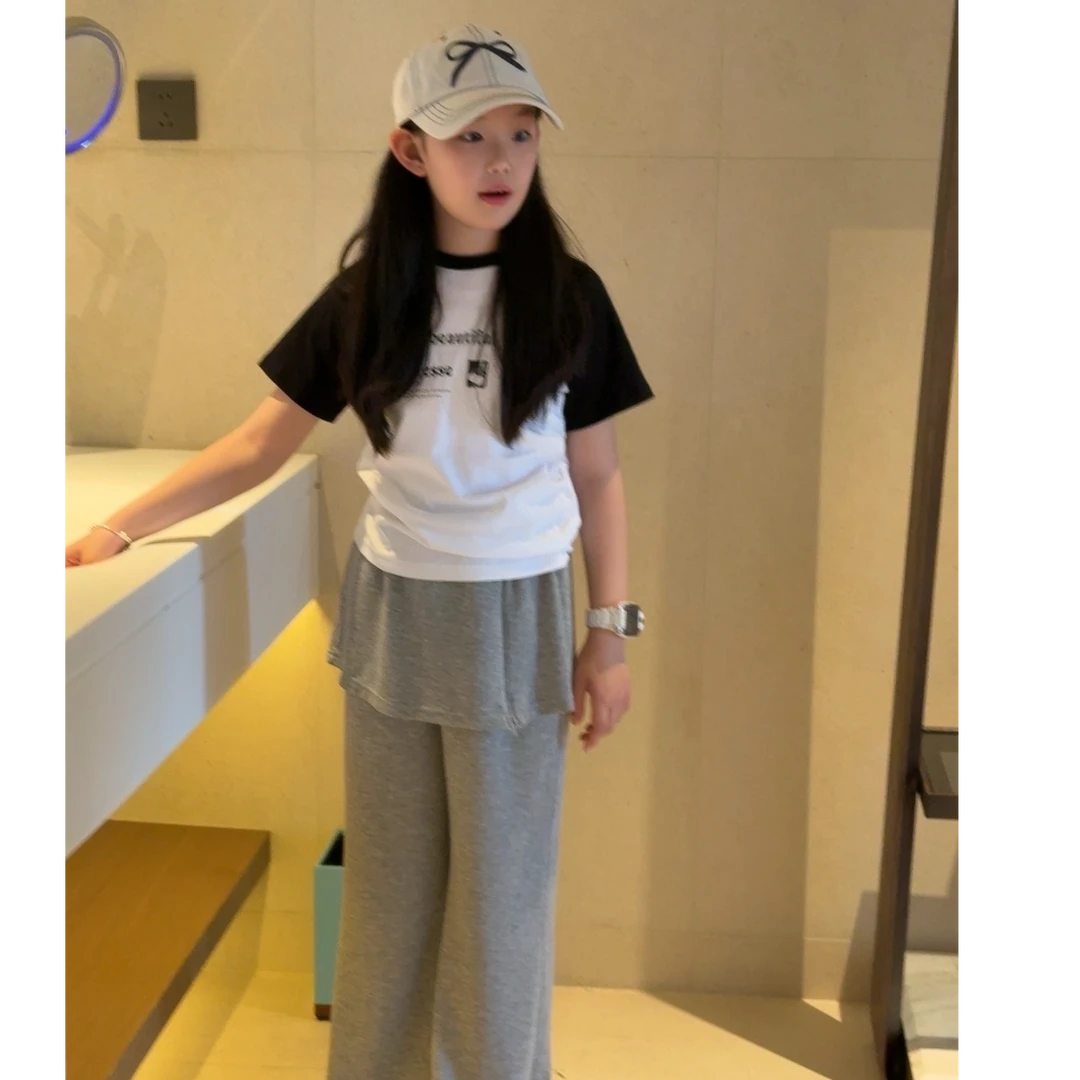 现货    2025夏季儿童新款女童休闲裤裙卫裤6668