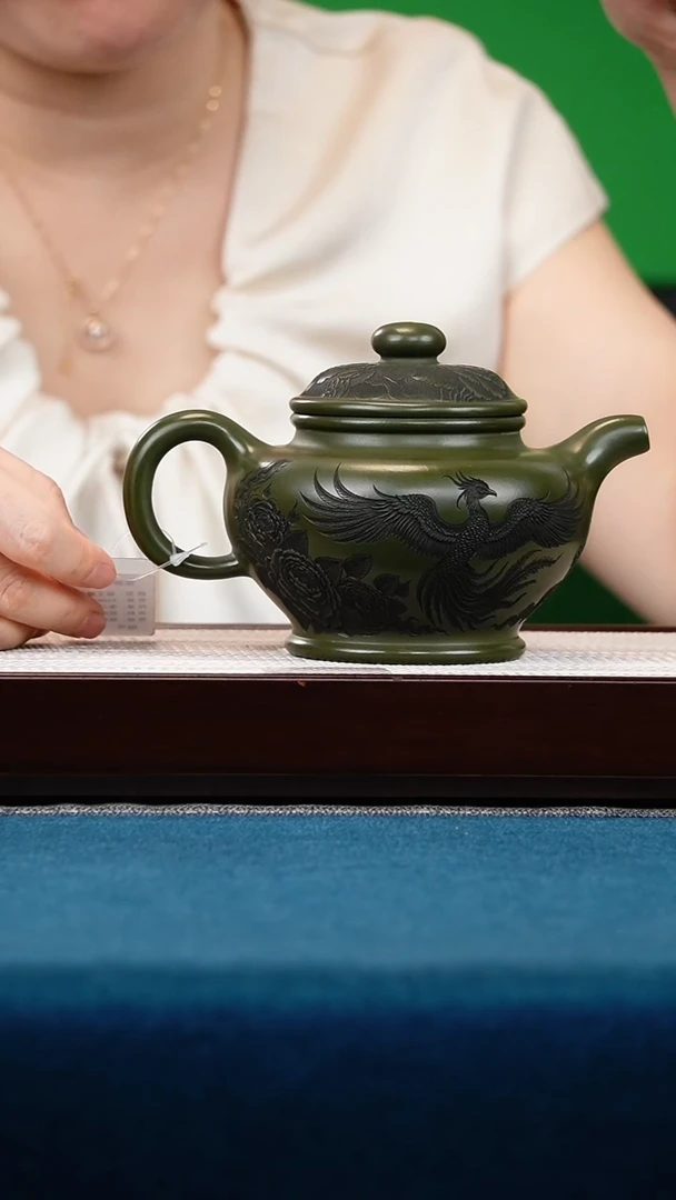 茶壶紫砂绿泥掇只