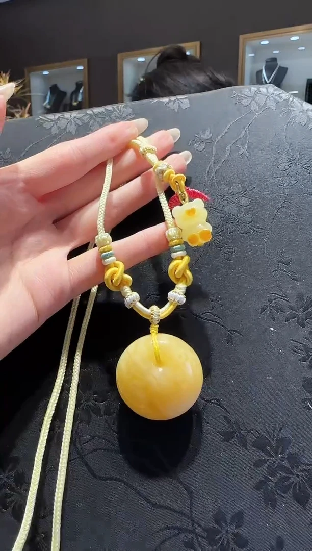 【闪购商品】琥珀项链未镶嵌蜜蜡平安扣项链编绳款