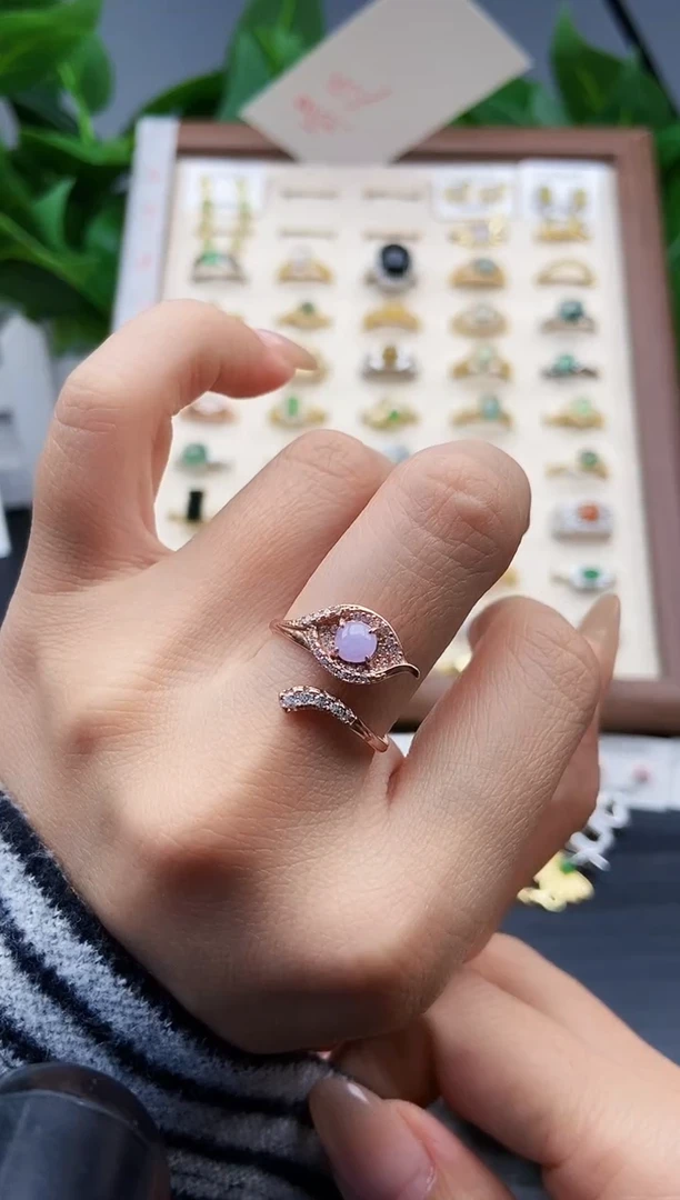 银S925镶嵌戒指翡翠12