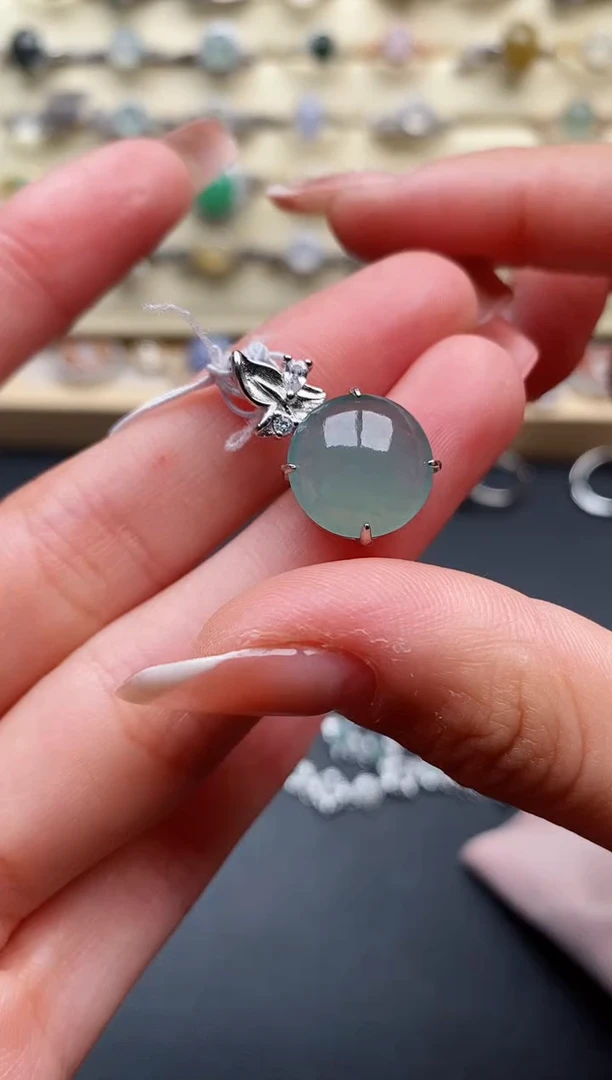 银S925镶嵌戒指翡翠222222+10