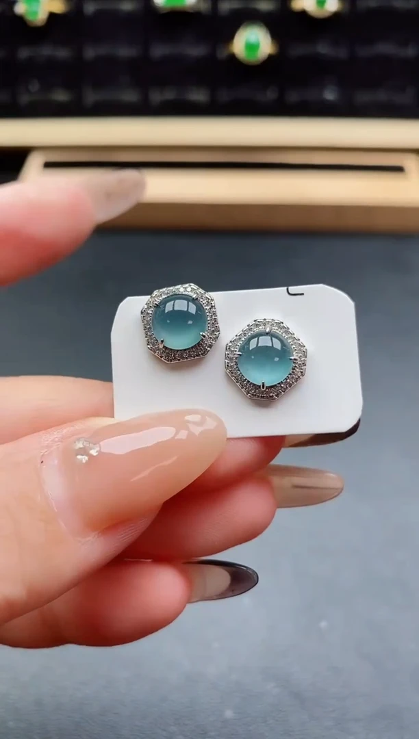 银S925镶嵌戒指翡翠1