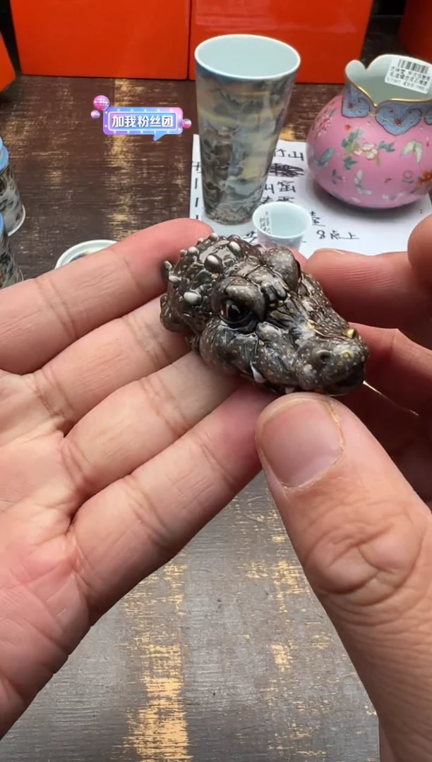 【闪购商品】/艺林堂藏珍粉墨彩描金小鳄鱼