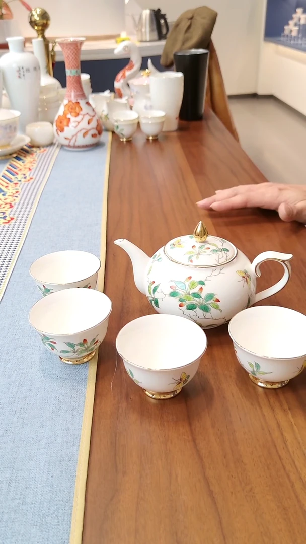 陶瓷八义窑大师手绘茶具套组