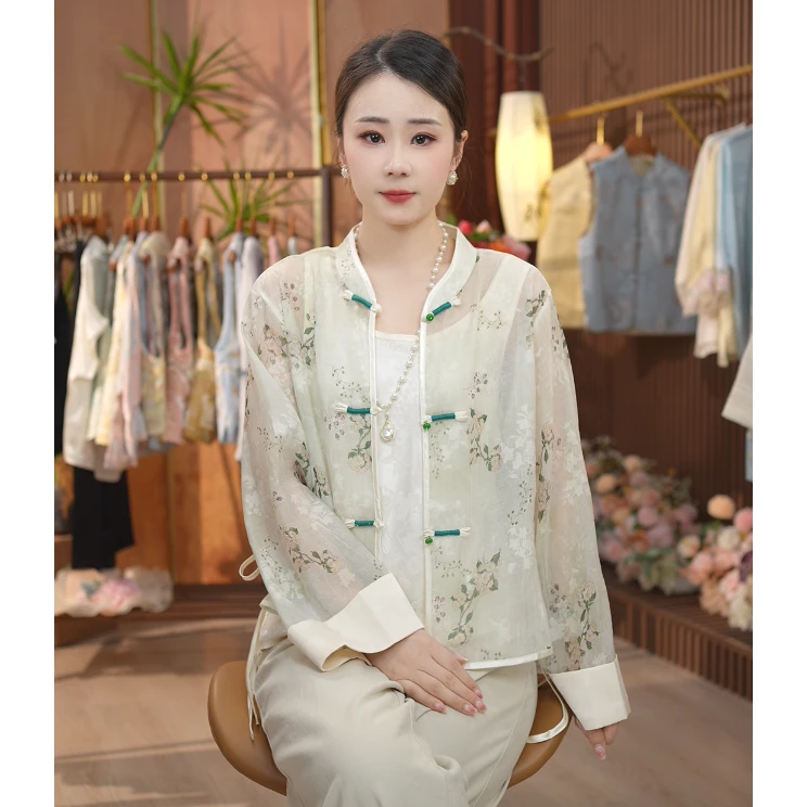 《 墨染青衣-外套》新中式提花国风时尚清爽透气休闲防晒外套