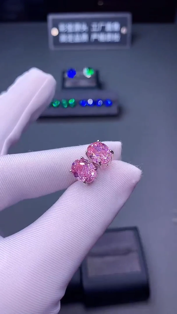 银S925镶嵌耳饰碧玺...