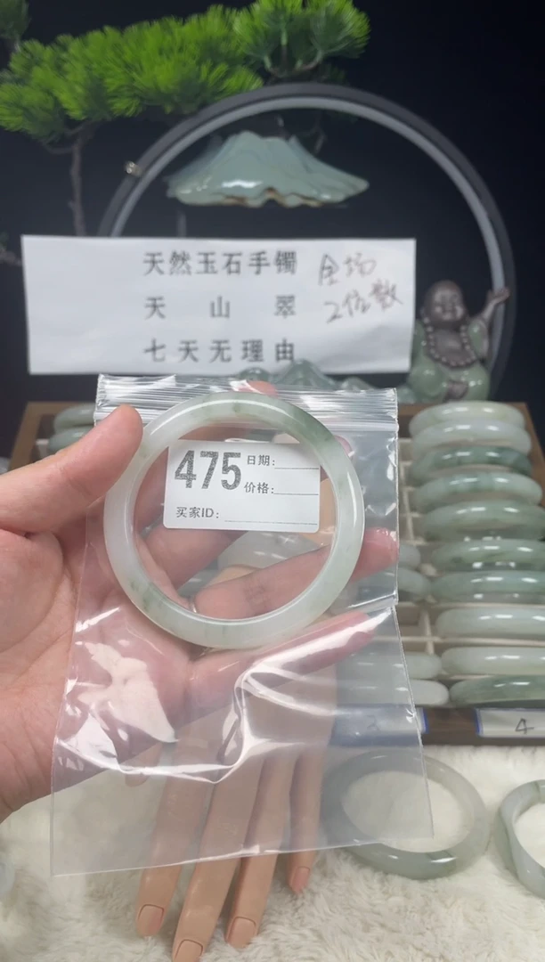 未镶嵌手镯石英质玉（天山翠）475