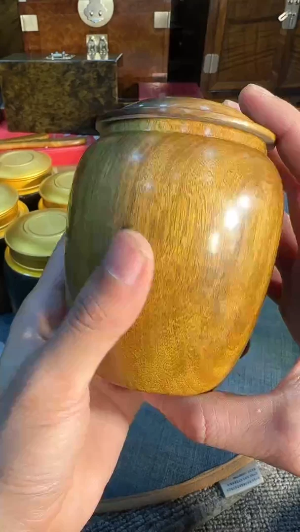 【闪购商品】乌木类成套家具阴沉全木茶叶罐  s43