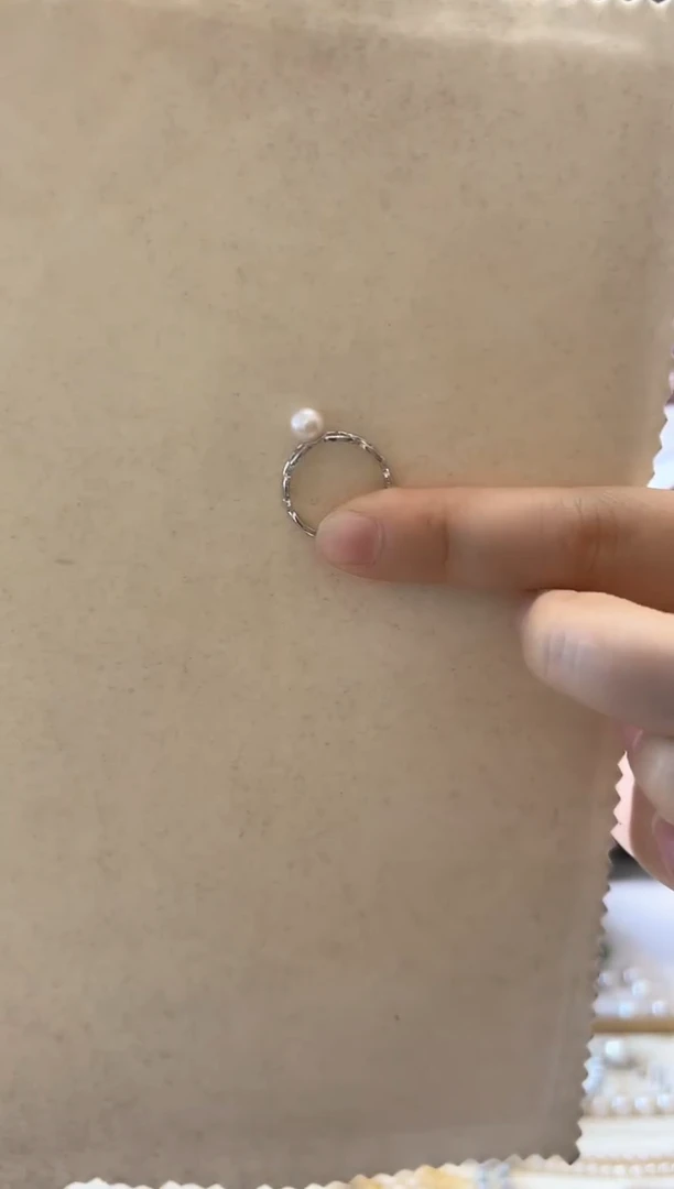 【闪购商品】淡水珍珠戒指银S925镶嵌6戒指