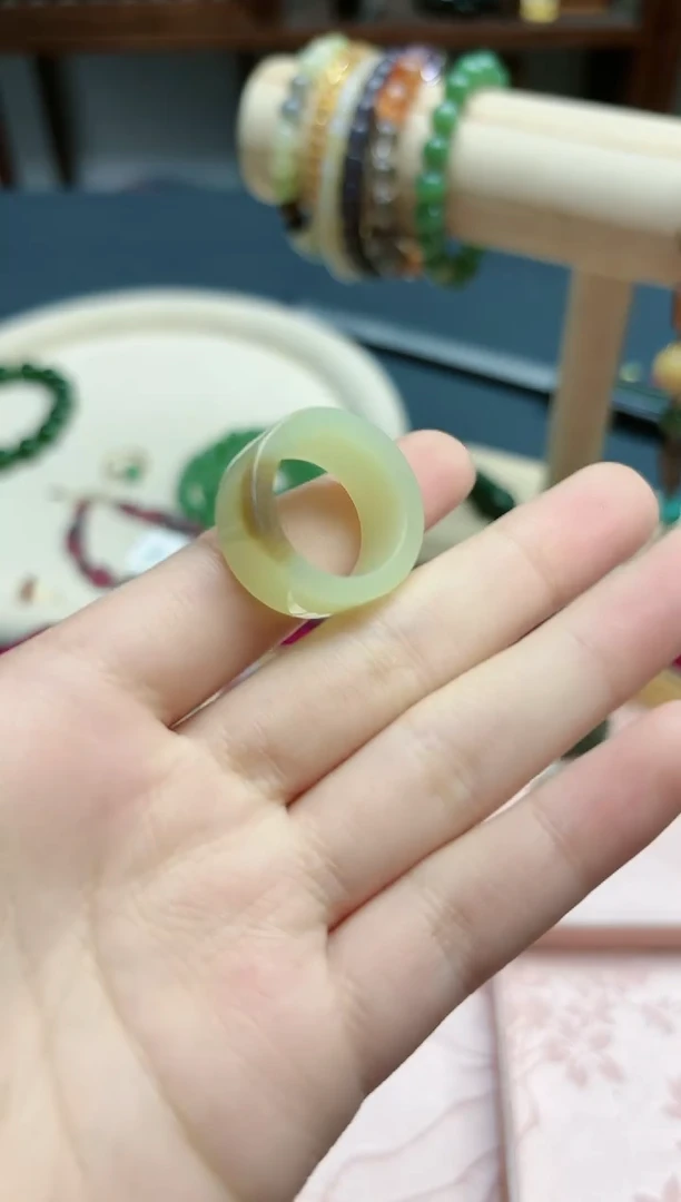 【闪购商品】和田玉指环未镶嵌和田玉16#宽指环*1 HX