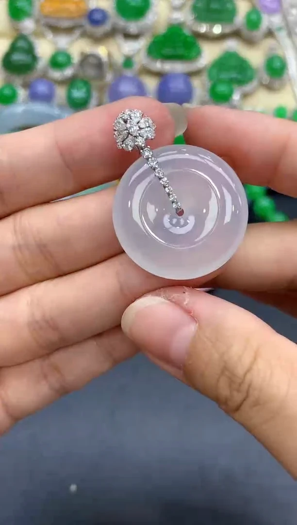 颈饰18K金镶嵌翡翠503-中国好珍宝