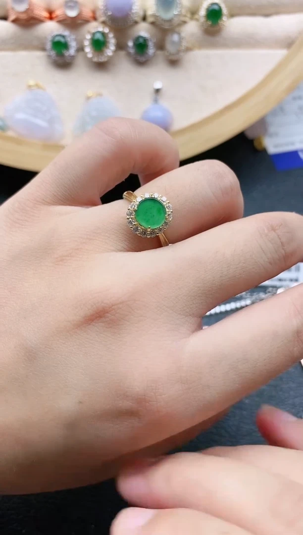 翡翠戒指银S925镶嵌11111