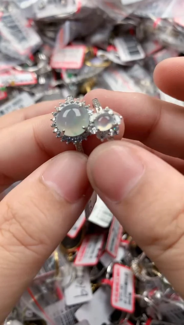 银S925镶嵌戒指翡翠11   4