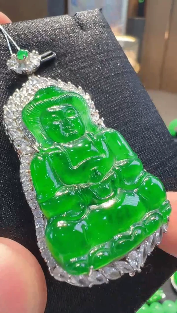 【闪购商品】翡翠吊坠(不含链)银S925镶嵌          