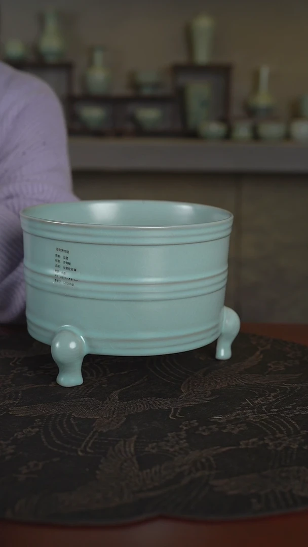 【闪购商品】杯汝窑天青色大号玄纹樽