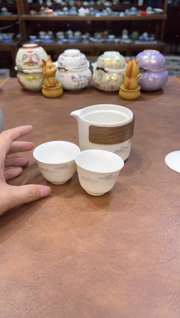 真的很便宜超好看会开片的旅行茶具