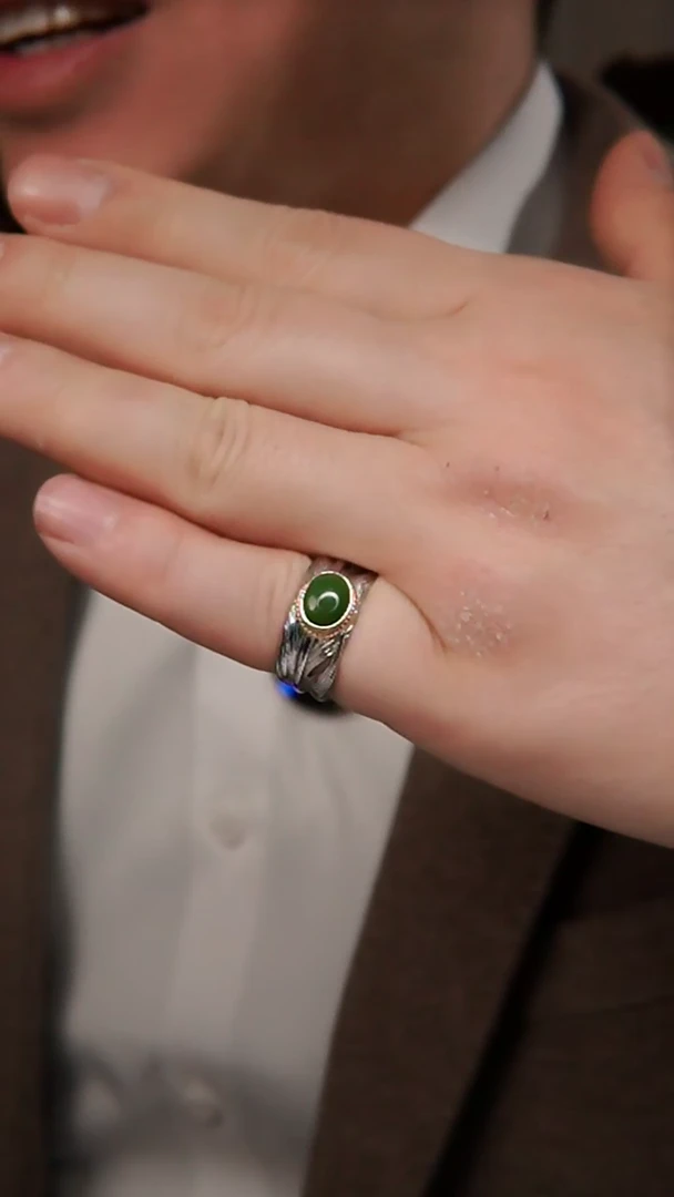 银S925镶嵌绿松石戒指戒指